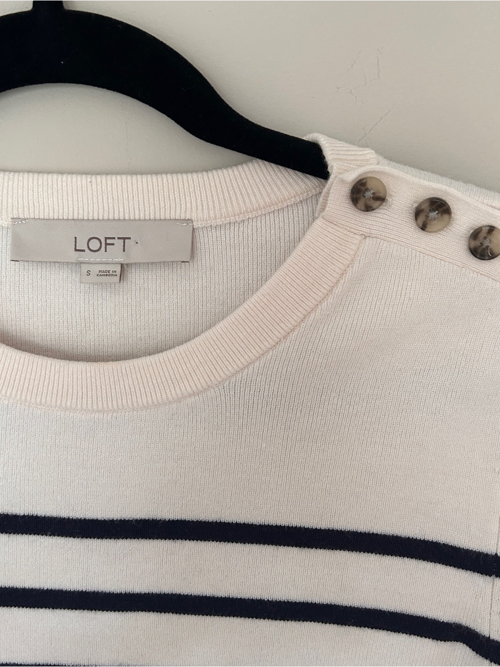 LOFT Striped Button Top - Picture 2 of 4